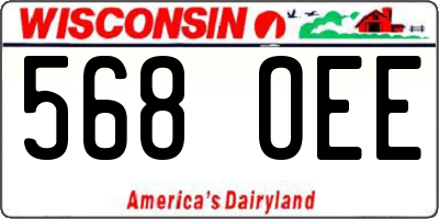 WI license plate 568OEE