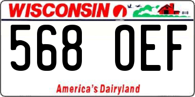 WI license plate 568OEF