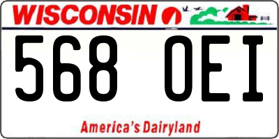 WI license plate 568OEI