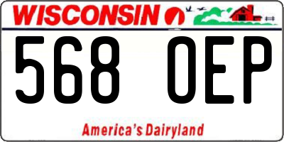 WI license plate 568OEP