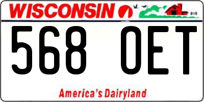 WI license plate 568OET