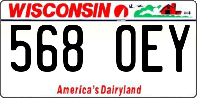 WI license plate 568OEY
