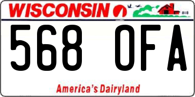 WI license plate 568OFA