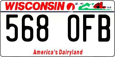 WI license plate 568OFB
