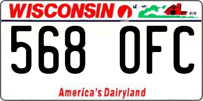 WI license plate 568OFC