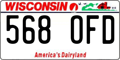 WI license plate 568OFD