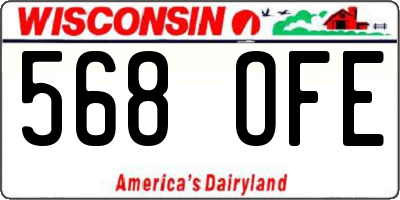 WI license plate 568OFE