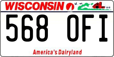 WI license plate 568OFI