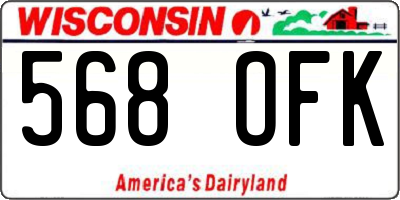 WI license plate 568OFK