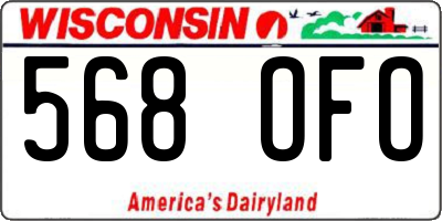 WI license plate 568OFO