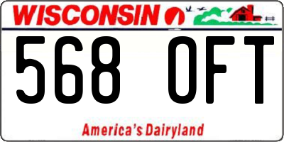 WI license plate 568OFT