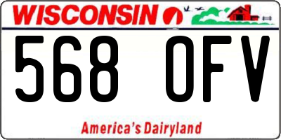 WI license plate 568OFV