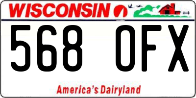 WI license plate 568OFX