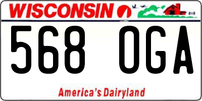 WI license plate 568OGA