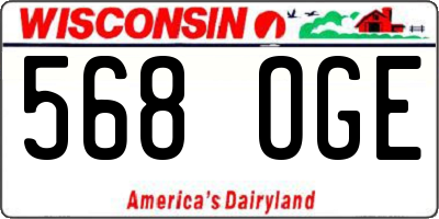 WI license plate 568OGE