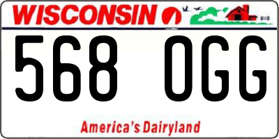 WI license plate 568OGG