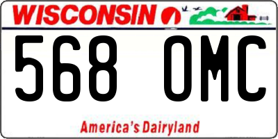 WI license plate 568OMC