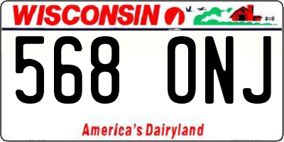 WI license plate 568ONJ