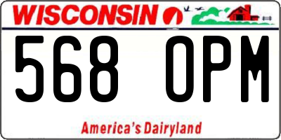 WI license plate 568OPM