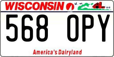 WI license plate 568OPY