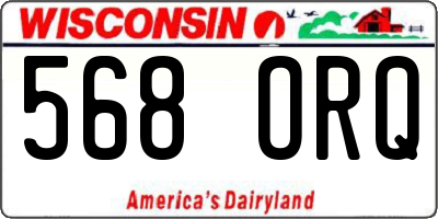 WI license plate 568ORQ