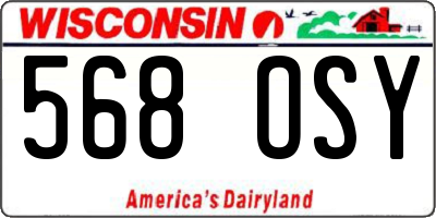 WI license plate 568OSY