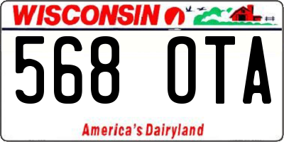 WI license plate 568OTA