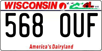WI license plate 568OUF