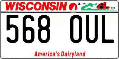 WI license plate 568OUL