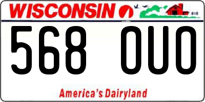 WI license plate 568OUO