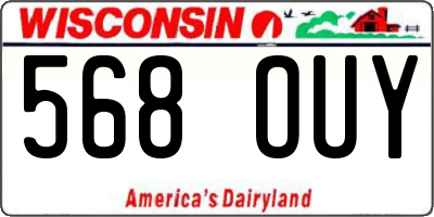 WI license plate 568OUY