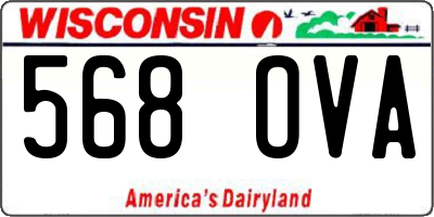 WI license plate 568OVA