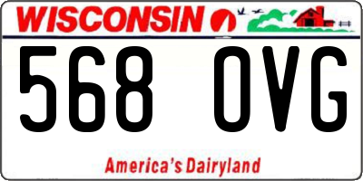 WI license plate 568OVG