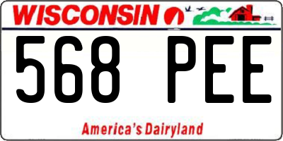 WI license plate 568PEE