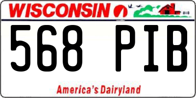 WI license plate 568PIB