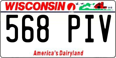WI license plate 568PIV