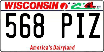 WI license plate 568PIZ