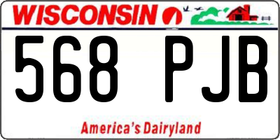 WI license plate 568PJB