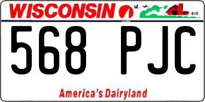 WI license plate 568PJC