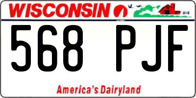 WI license plate 568PJF