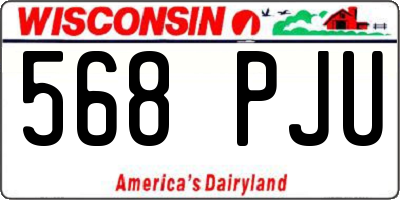 WI license plate 568PJU