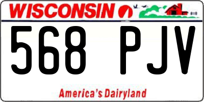 WI license plate 568PJV