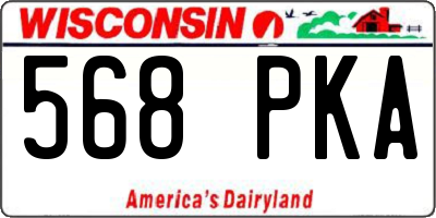 WI license plate 568PKA