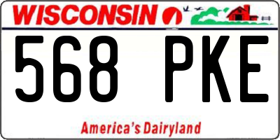 WI license plate 568PKE