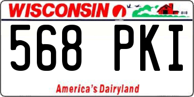 WI license plate 568PKI