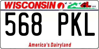 WI license plate 568PKL
