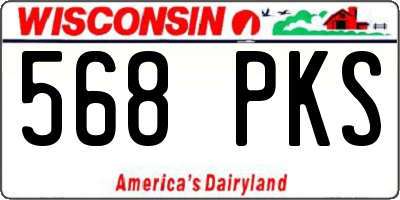 WI license plate 568PKS