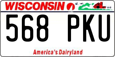 WI license plate 568PKU