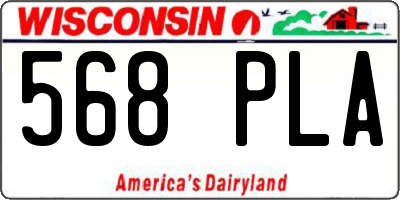 WI license plate 568PLA