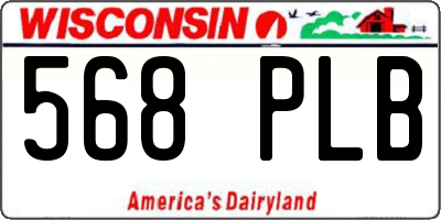 WI license plate 568PLB